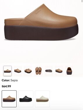 CROCS Women's Dylan Sepia Brown Platform Clog brand new 7